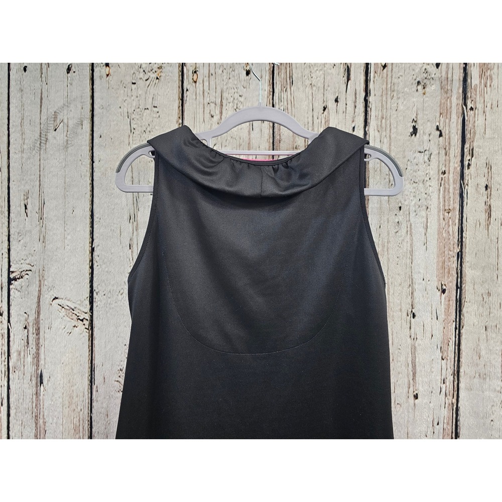 Gretchen Scott M Black Sleeveless Ruffle Collared Dress Minimalist Chic Cocktail - Picture 6 of 11